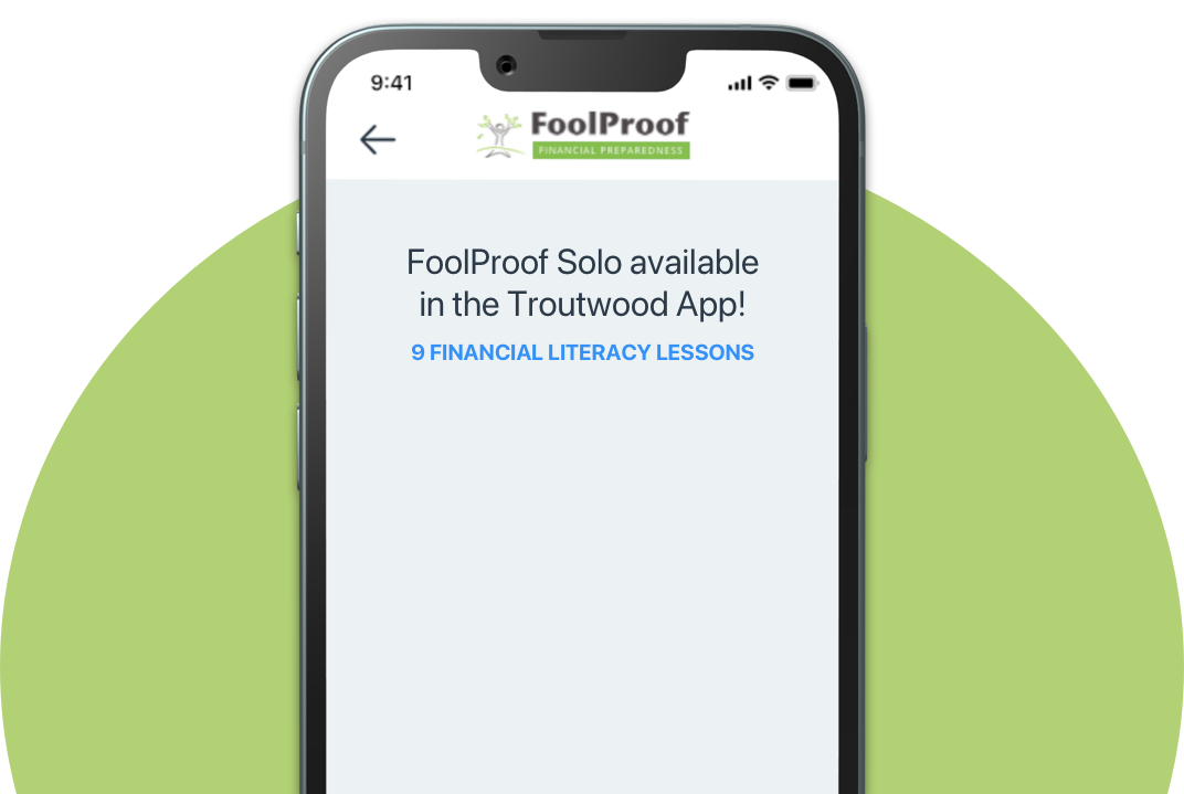 Phone with FoolProof on the Troutwood App